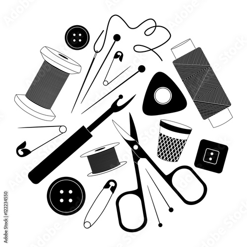 40+ Basic Embroidery Tools And Materials Drawing PNG Images