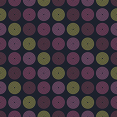 Seamless vector decorative background with dotted rings. Print. Cloth design, wallpaper.