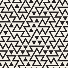 Vector Seamless Black and White Irregular Triangles Grid Pattern