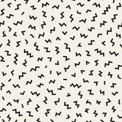 Vector Seamless Black and White Lines Jumble Pattern