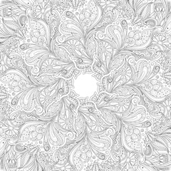 Vector Monochrome Floral Background