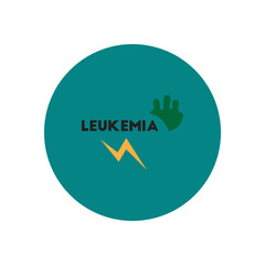 Vector icon  on  circle various symptoms of leukemia on bodies