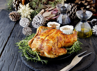 Baked chicken for Christmas or New Year