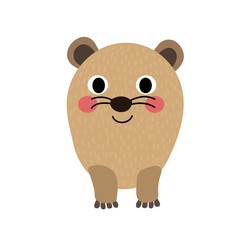 Fototapeta premium Rock Hyrax animal cartoon character. Isolated on white background. Vector illustration.