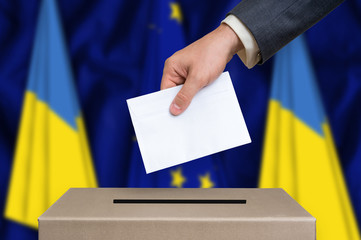 Election in Ukraine - voting at the ballot box