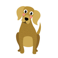 Sitting Dog animal cartoon character. Isolated on white background. Vector illustration.