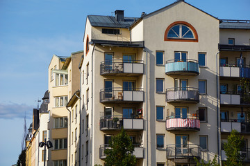 Buildings, windows, facades and balconies