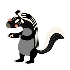 Zorilla animal cartoon character. Isolated on white background. Vector illustration.