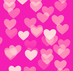 heart bokeh background, photo blurry objects, pink and red