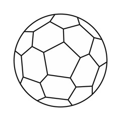 Soccer ball icon in outline style on a white background vector illustration