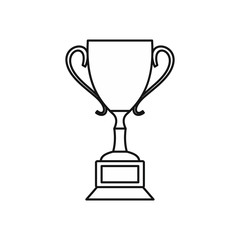 Trophy cup icon in outline style on a white background vector illustration