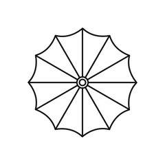 Umbrella icon in outline style on a white background vector illustration