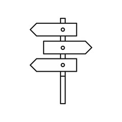 Direction signs icon in outline style on a white background vector illustration