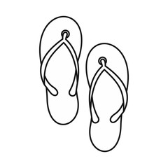 Beach thongs icon in outline style on a white background vector illustration