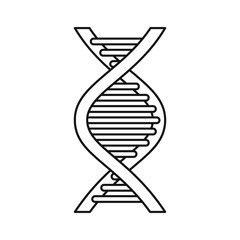 DNA strand icon in outline style on a white background vector illustration
