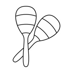 Maracas icon in outline style on a white background vector illustration