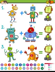 Raamstickers Robot wiskundige educatieve activiteit