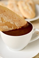 xocolata i melindros, hot chocolate with typical pastries of Cat