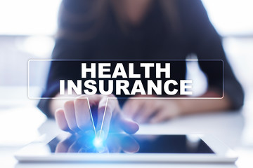 Woman is using tablet pc, pressing on virtual screen and selecting 