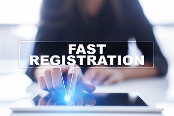 Woman is using tablet pc, pressing on virtual screen and selecting 