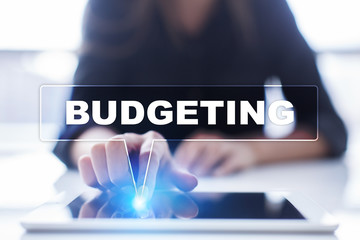 Woman is using tablet pc, pressing on virtual screen and selecting 