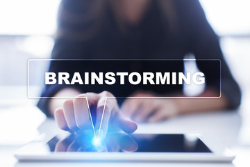 Woman is using tablet pc, pressing on virtual screen and selecting 