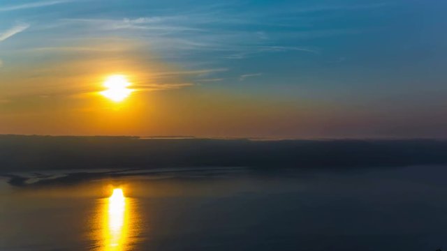
4k. Gentle sunrise time over lake or seacoast . Timelapse  without birds. RAW output

