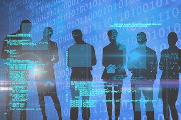 silhouette of people with programming background