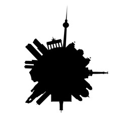 Berliner Skyline als runde Vektorgrafik © FSEID