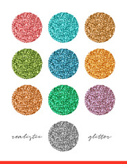 Glitter set of colorful texture for design elements. Glitters bright background
