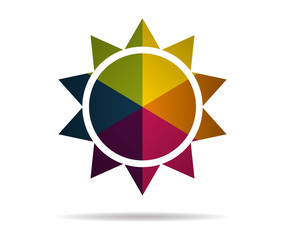 Obraz premium abstract sun multicolor icon vector