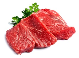 Crude meat with parsley