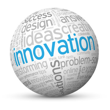 INNOVATION vector tag cloud sphere