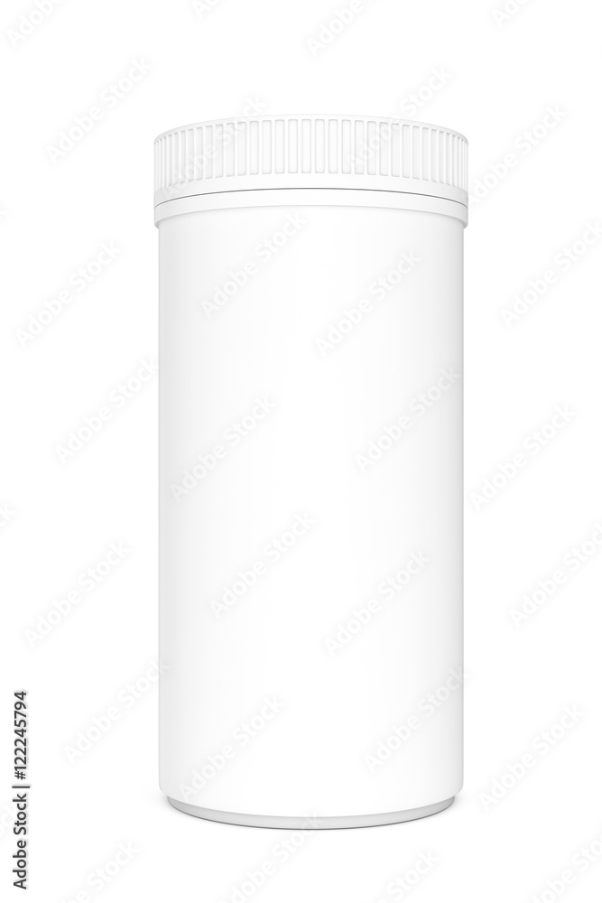 Poster white blank cylindrical container. 3d rendering