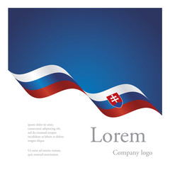 New brochure abstract design modular pattern of wavy flag ribbon of Slovakia