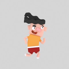 3d illustration, Boy running