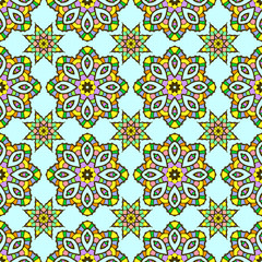 Seamless pattern from abstract elements in ethnic style