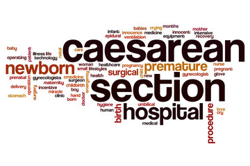 Caesarean section word cloud