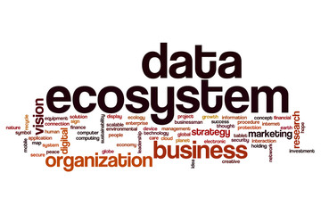 Obraz premium Data ecosystem word cloud