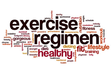 Exercise regimen word cloud