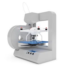 3D Printer Printing Quadrocopter Drone. 3d Rendering © doomu