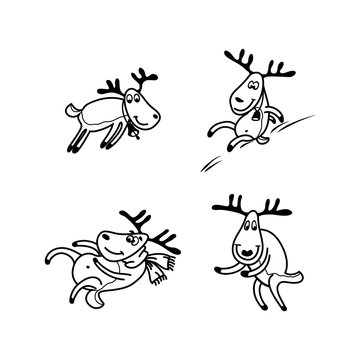 Vector illustration of a happy cartoon Christmas Reindeer