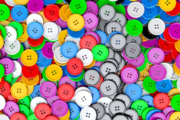 Fototapeta na wymiar Sewing Buttons background. Multicolor Sewing Buttons. 3d Renderi