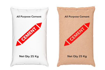 Paper Sacks Cement Bags. 3d Rendering