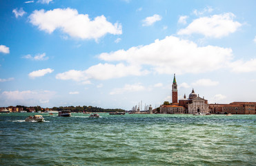VENICE, ITALY - AUGUST 19, 2016: View on the cityscape of Grand Canal on August 19, 2016 in Venice,...