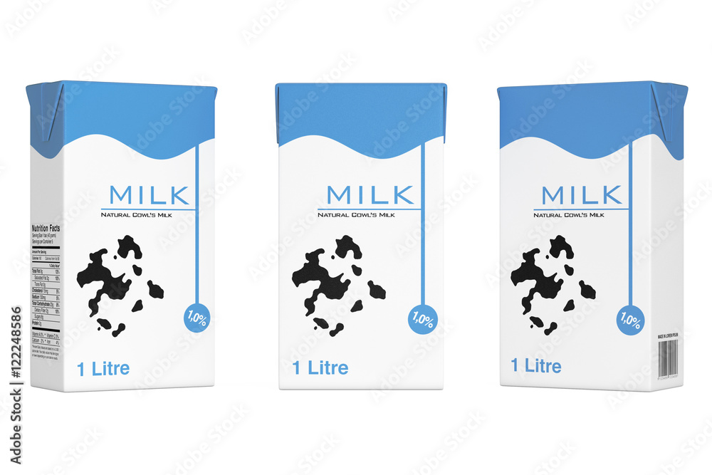 Poster milk carton boxes. 3d rendering