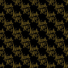 Golden thank you decor seamless pattern