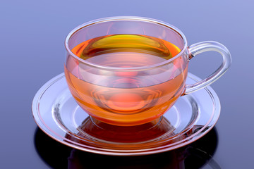 Glass Cup of Black Tea. 3d Rendering