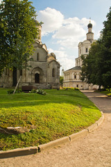 Fototapeta na wymiar church in the park of ancient monastery