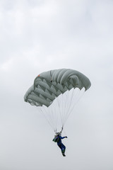 parachutist on the white background
